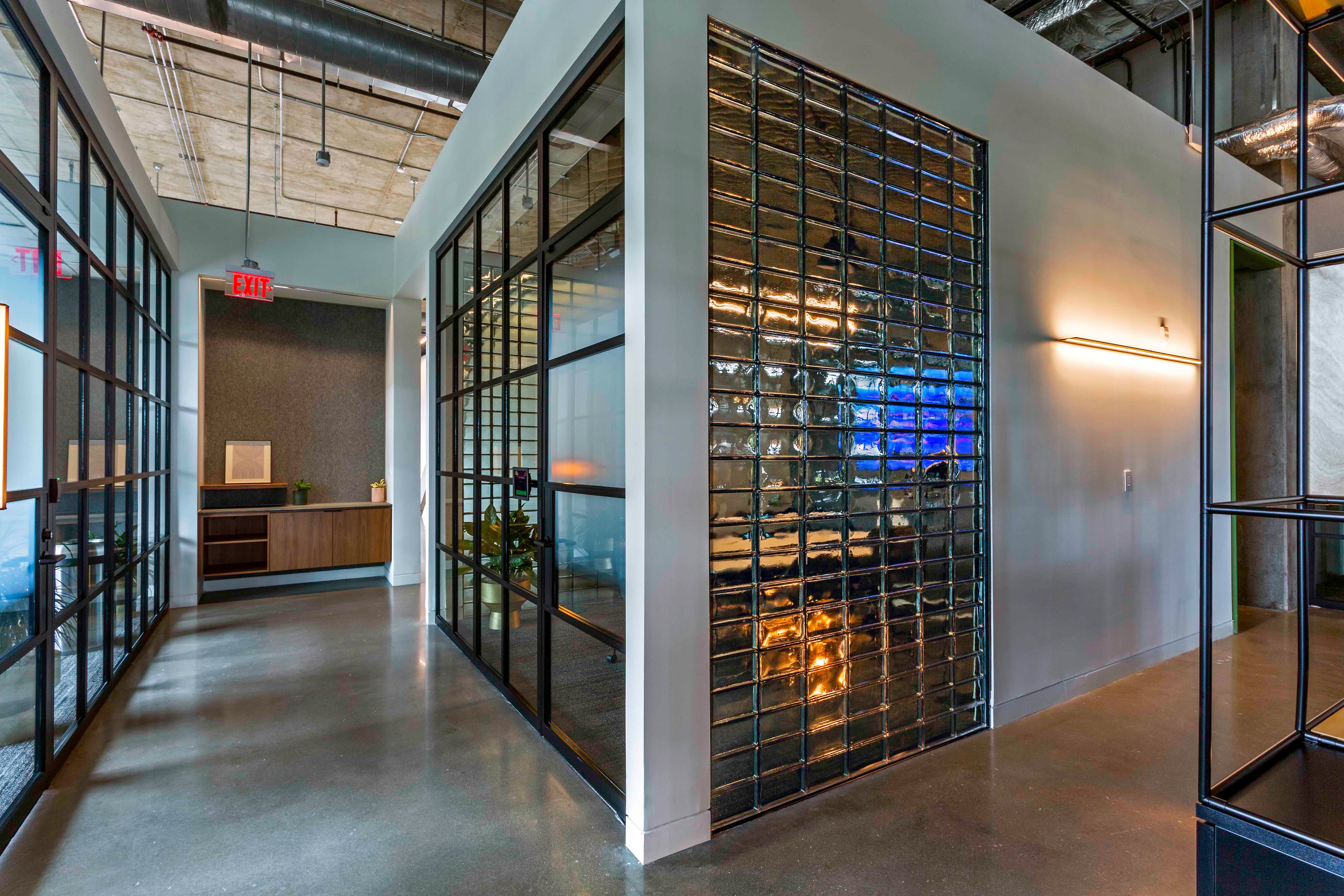 glass block divider walls