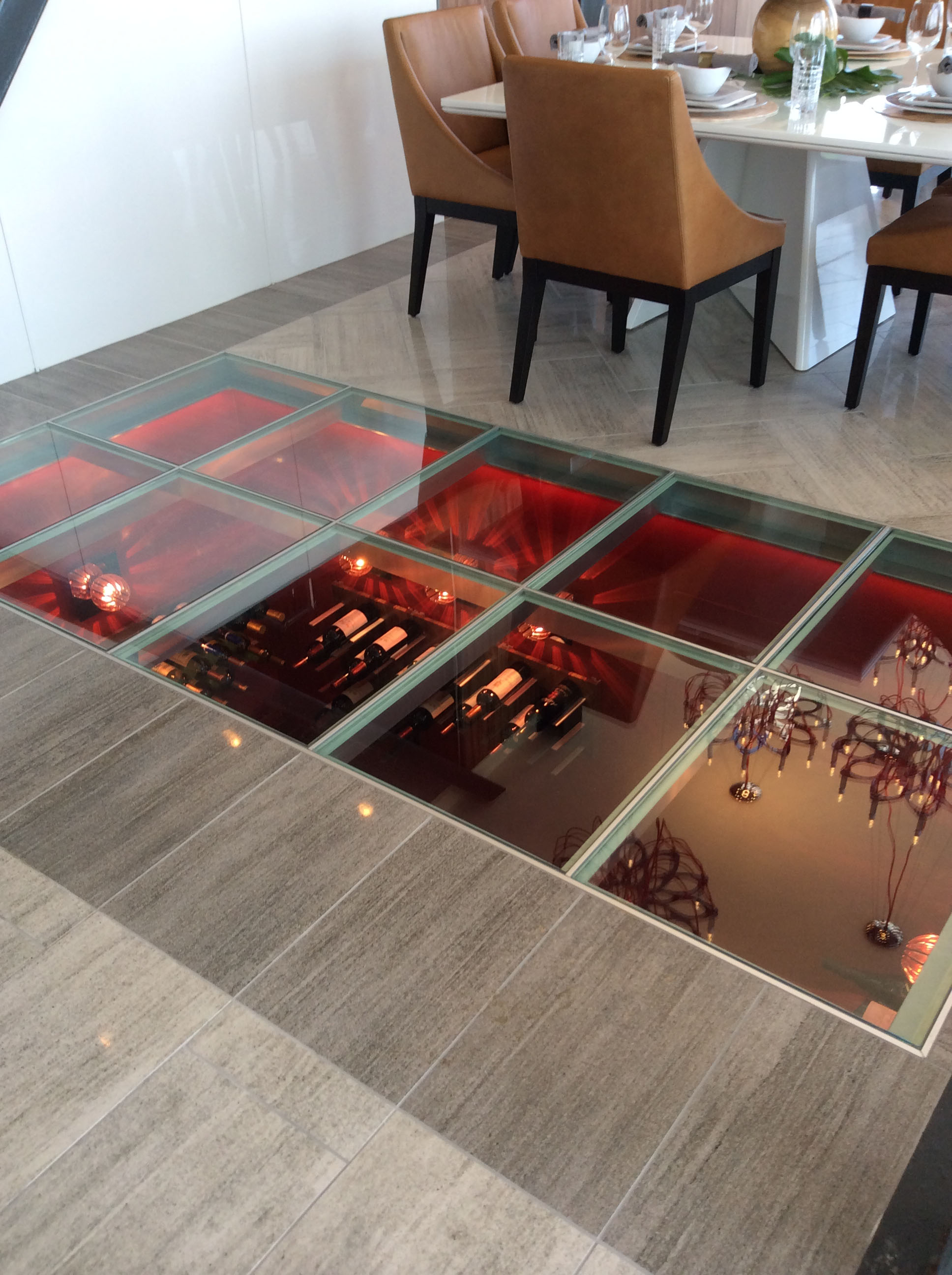 glass bottle floor installation