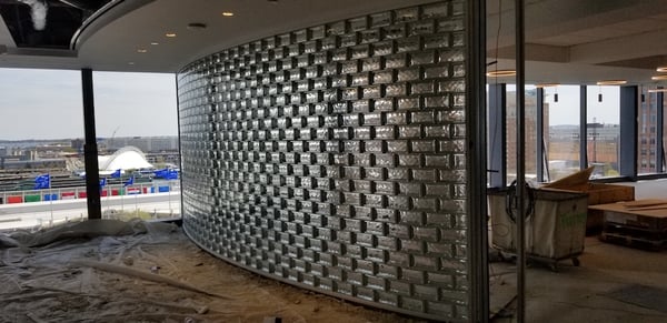 Interior divider wall at Boston Consultants’ headquarters in Boston, MA
