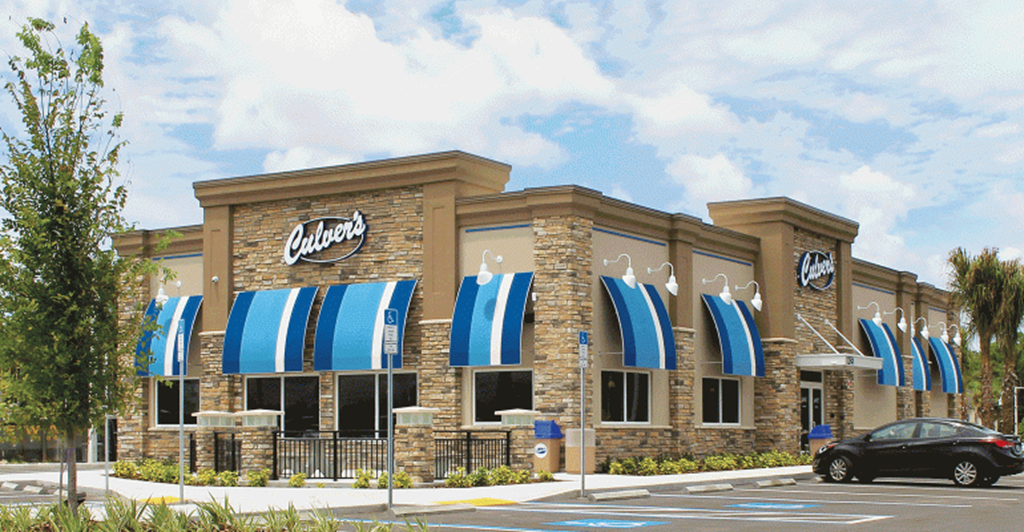 Glass Block Pillars at Culver's