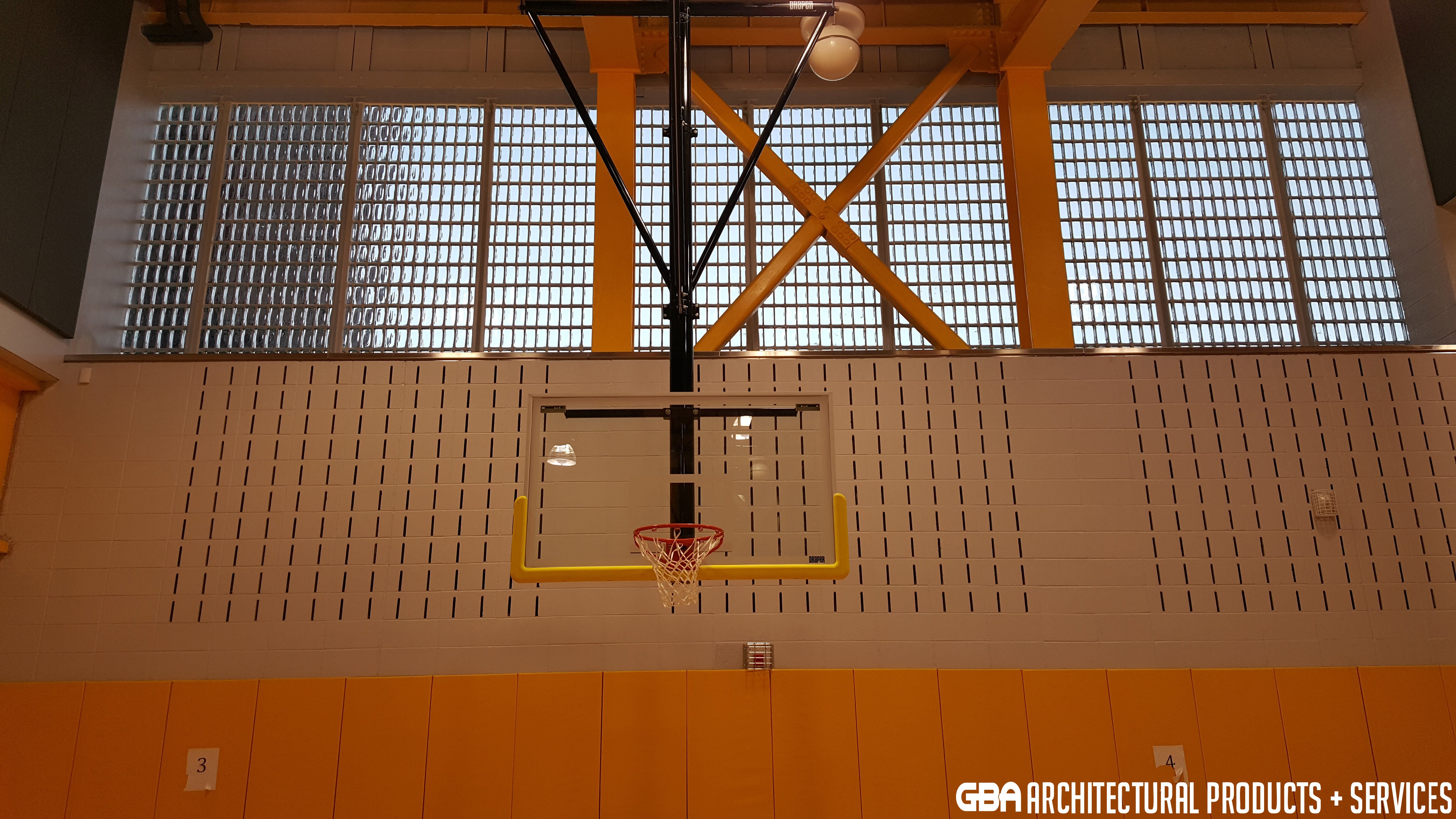 Basketball gym modern glass block windows
