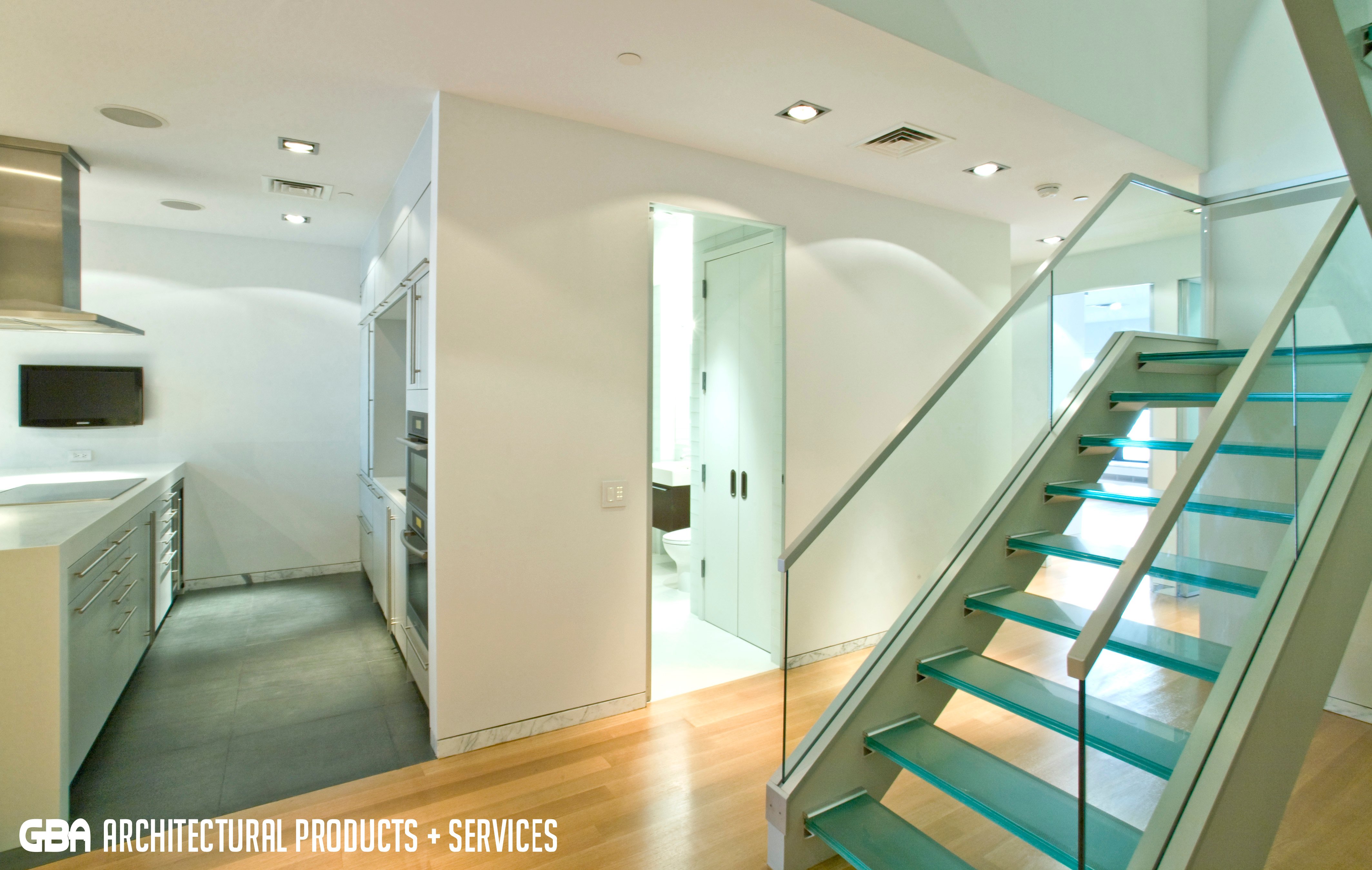 floating glass stair treads