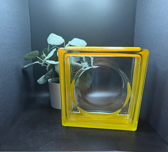 colored edge glass block