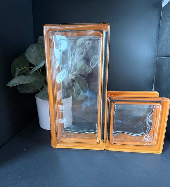 colored rectangular glass block