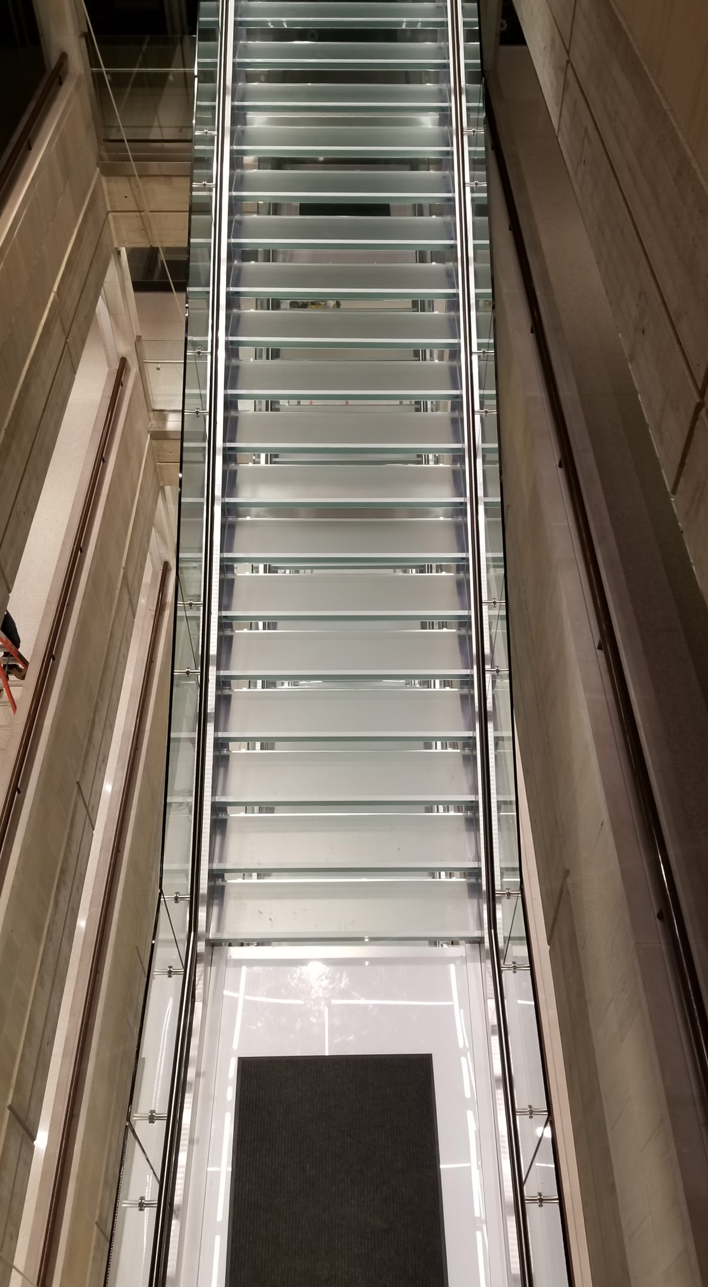 glass staircase construction detail