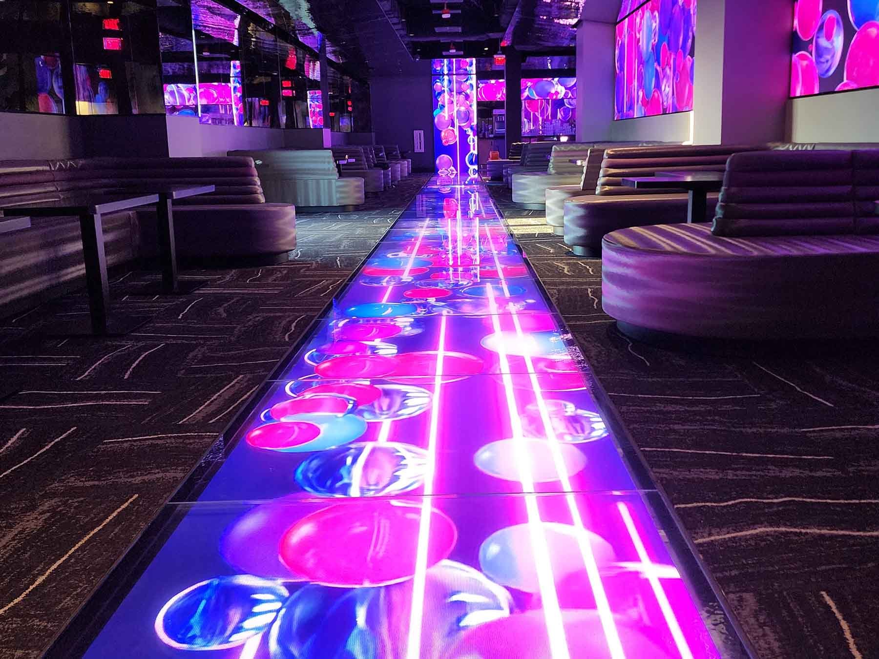 walkable glass flooring with lights underneath