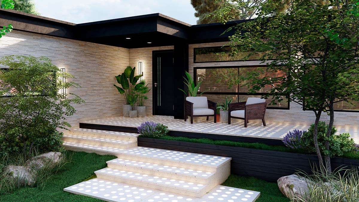 in ground lights using LED paver lights / glass in concrete pavers