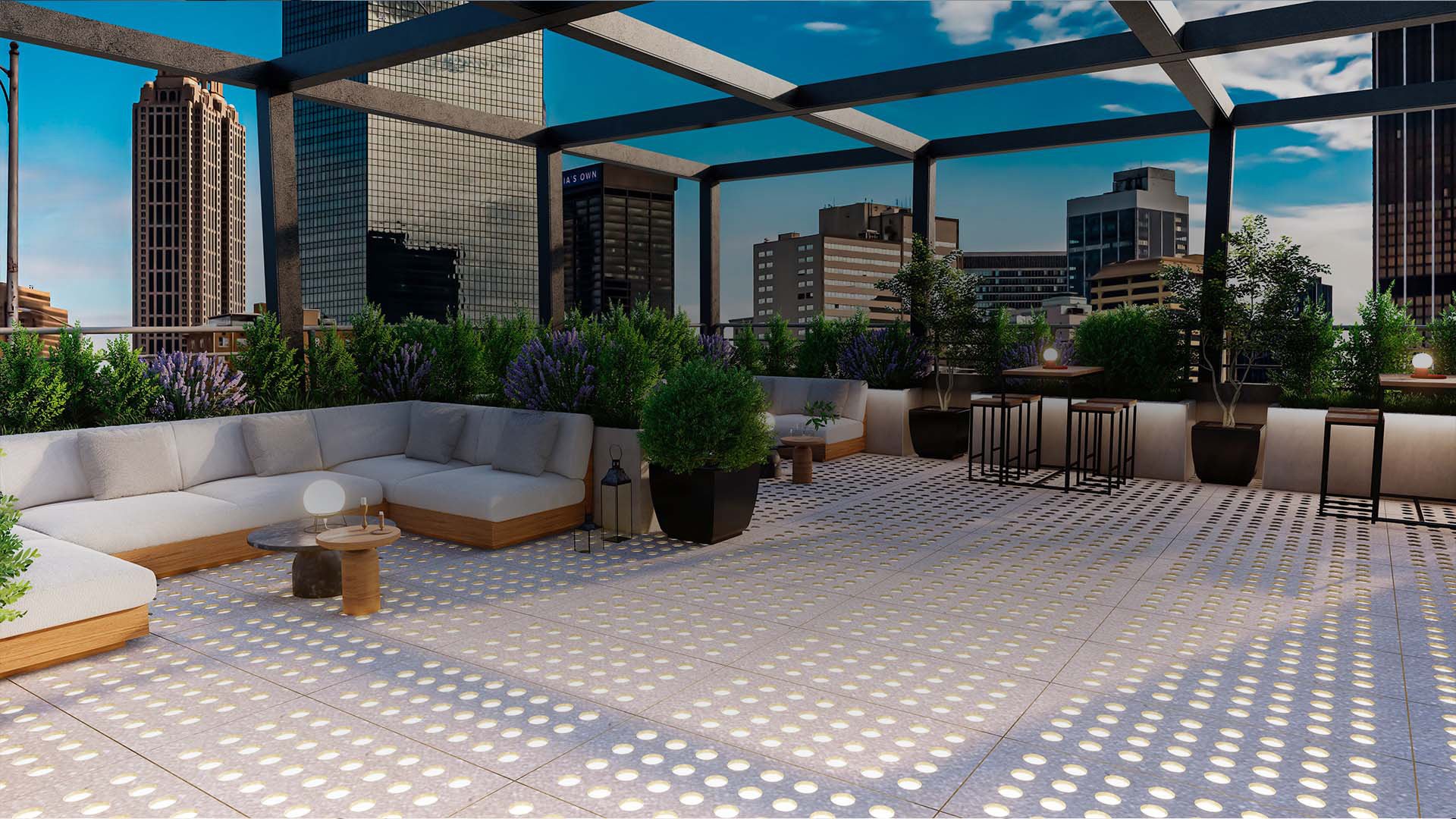 roof top decking pavers and flooring LED