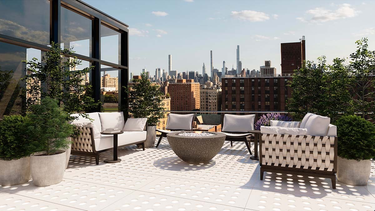 a design showing high-end rooftop paver system