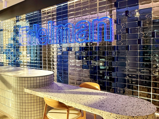 Edelman Blue Glass Brick Installation