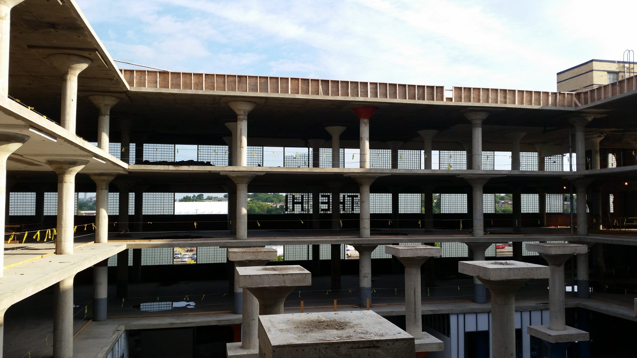 Glass Block Exterior at Hecht Warehouse